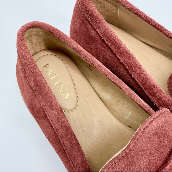 PORTLAND LEATHER Zoe Chunky Penny Loafer Lug Sole Suede in Rust - Picture 4 of 10